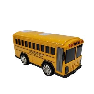 Yellow School Bus Toy Vehicle Replica Pullback Action Diecast Collectible